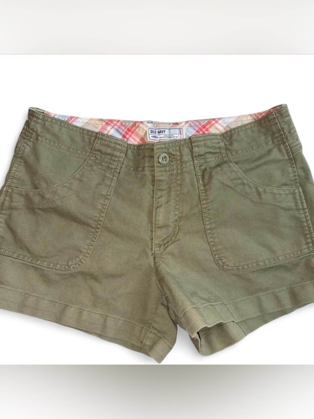 Y2K Old Navy Women's Olive Green Casual Cotton Shorts